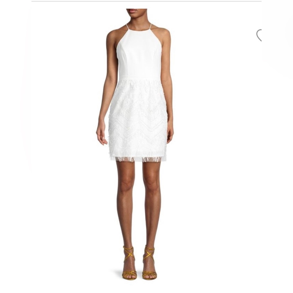 NEW Aidan mattox sequin fringe dress